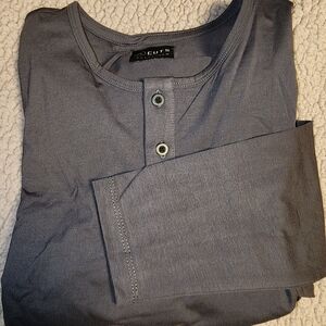 NIB $45 Cuts Clothing Long Sleeve Henley Pyca Pro In Nine Iron Color Size XL